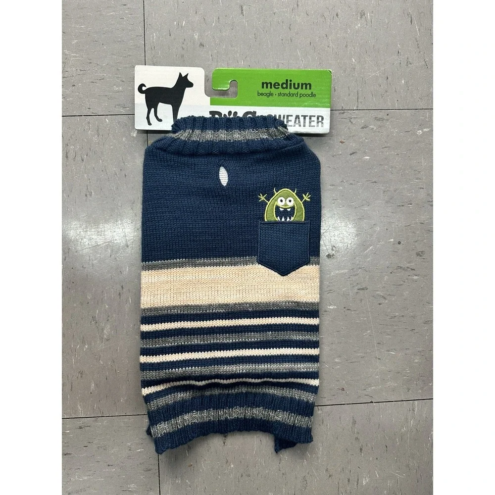 DOG Sweater. Blue, Beige & Gray . MEDIUM  🐾 NEW Cozy
